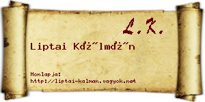 Liptai Kálmán névjegykártya